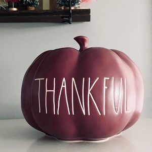 Rae Dunn by Magenta, Medium Burgundy Thankful Pumpkin Home Decor Accent